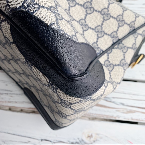 VINTAGE GUCCI NAVY GG BOSTON DOCTOR TOTE BAG - Picture 7 of 14